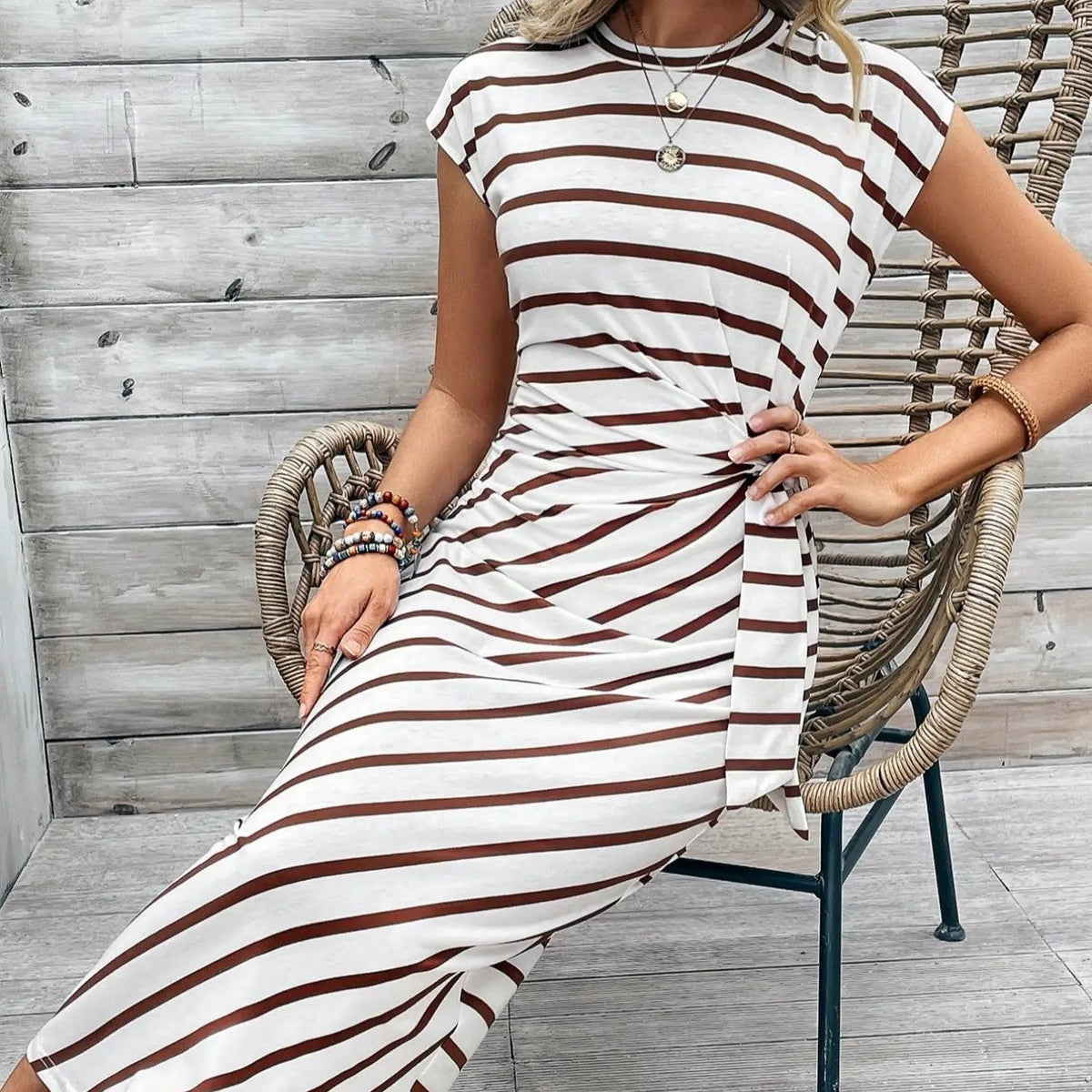 🔥 DERNIER JOUR DE SOLDES – 50% DE RÉDUCTION !! 💕 Robe Élégante à Taille Nouée pour Femme – Extensible, Flatteuse & Parfaite de Jour comme de Nuit ! 🌞🌙