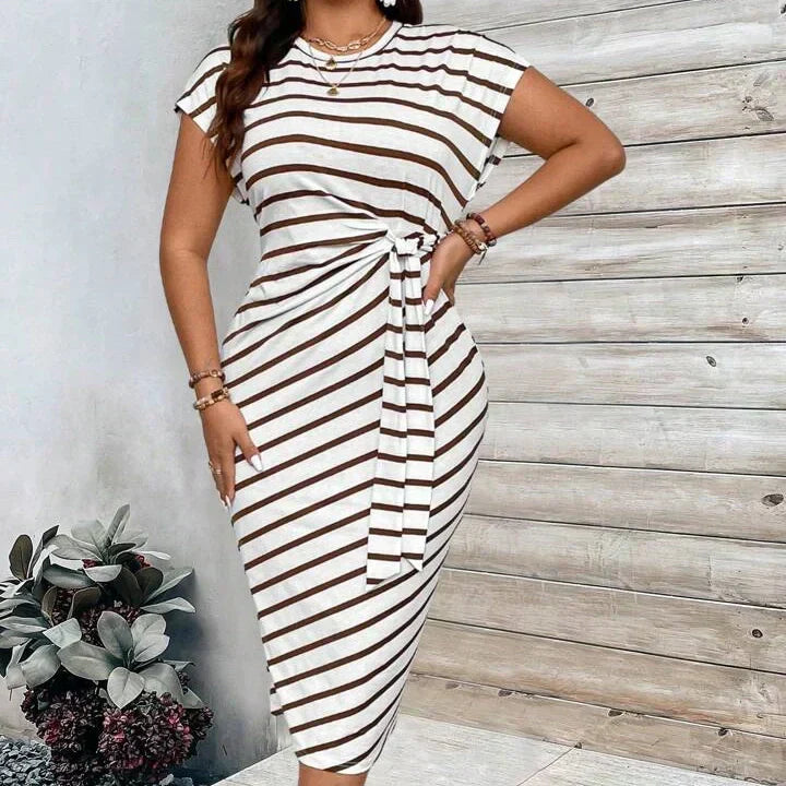 🔥 DERNIER JOUR DE SOLDES – 50% DE RÉDUCTION !! 💕 Robe Élégante à Taille Nouée pour Femme – Extensible, Flatteuse & Parfaite de Jour comme de Nuit ! 🌞🌙