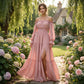 Robe femme à épaules dénudées et taille haute