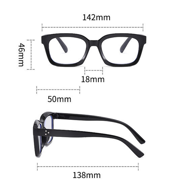 Lunettes rétro carrées anti-lumière bleue