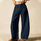 Pantalon décontracté taille haute à jambes larges pour femme