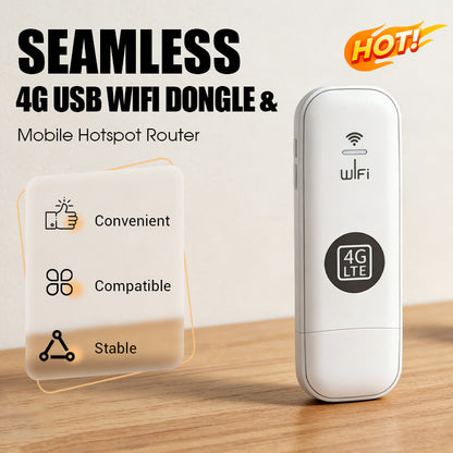 💎50% DE RÉDUCTION ! 💎 Clé USB WiFi 4G Portable – Hotspot Mobile Plug-and-Play, 150 Mbps & Compact