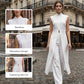 Ensemble 2 pièces haut et pantalon fendus asymétriques