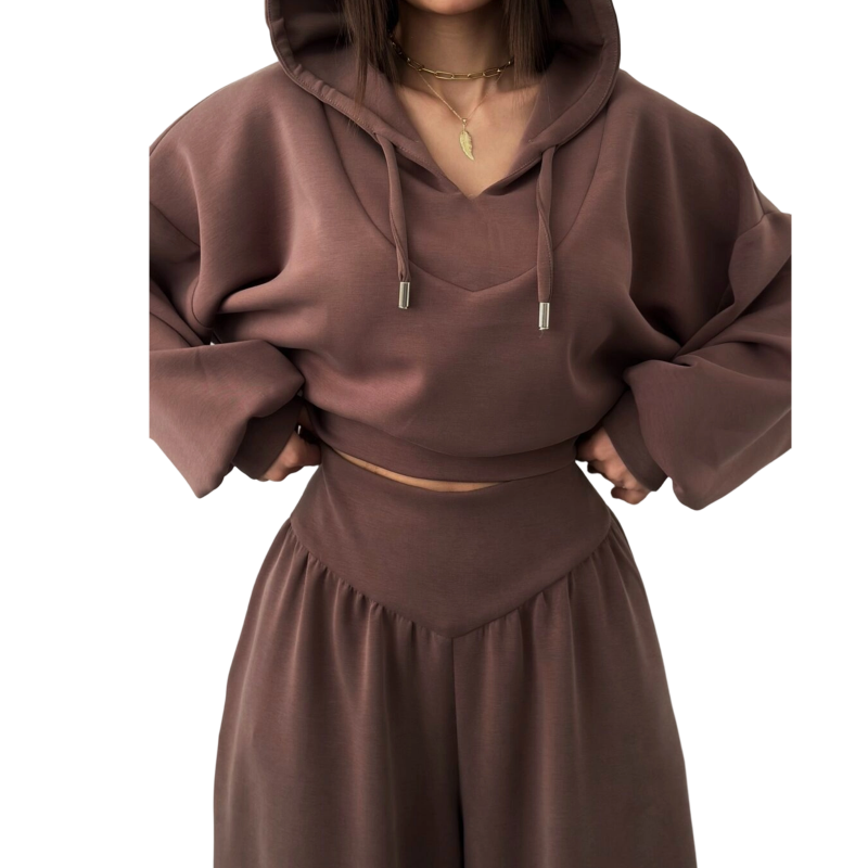 📢📢52 % de réduction !!⏰Women's Crop Hoodie & Wide-Leg Pants Set
