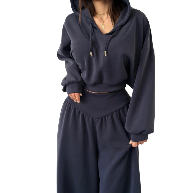 📢📢52 % de réduction !!⏰Women's Crop Hoodie & Wide-Leg Pants Set