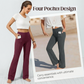 Pantalon évasé extensible taille haute pour femme