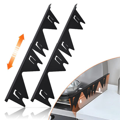 Protection réglable en acier inoxydable pour l'espace entre le bord de la cuisinière et le plan de travail