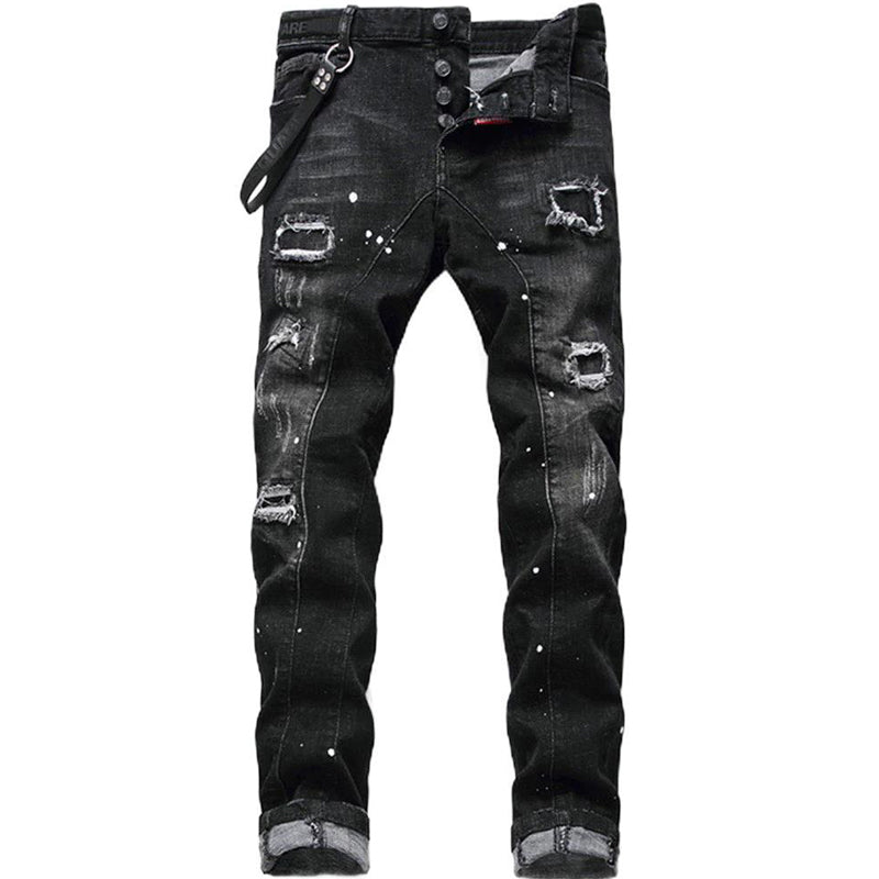 📢📢52 % de réduction !! ⏰Jean slim déchiré effet usé pour homme