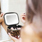 Trousse de maquillage de voyage avec miroir éclairé par LED