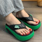 💎 50% DE RÉDUCTION ! 💎 Tongs à Plateforme Bicolores pour Femmes – Semelle Épaisse, Confort EVA & Style Été 2026 🌸👡