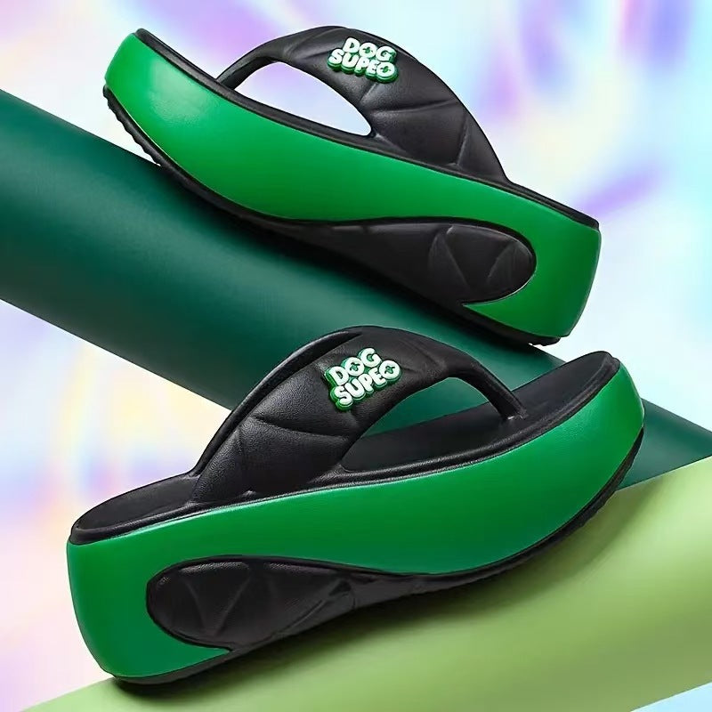 💎 50% DE RÉDUCTION ! 💎 Tongs à Plateforme Bicolores pour Femmes – Semelle Épaisse, Confort EVA & Style Été 2026 🌸👡