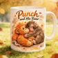 ☕🐒Tasse en céramique de singe mignon "Punch and His Bear"