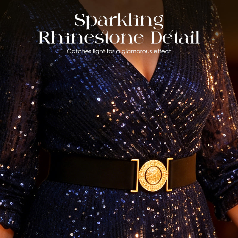 Robe longue à paillettes et col en V pour femme