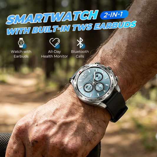 Montre connectée 2 en 1 avec écouteurs TWS intégrés