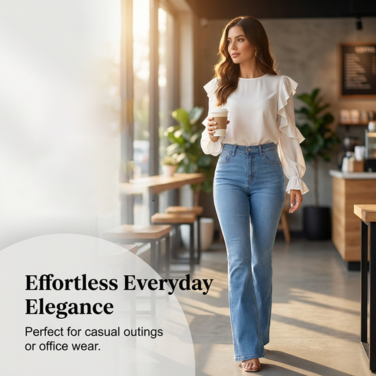 💎 50% DE RÉDUCTION ! 💎 Jean Évasé Stretch Taille Haute pour Femme – Effet Push-Up, Tissu 4 Sens & Silhouette Allongée