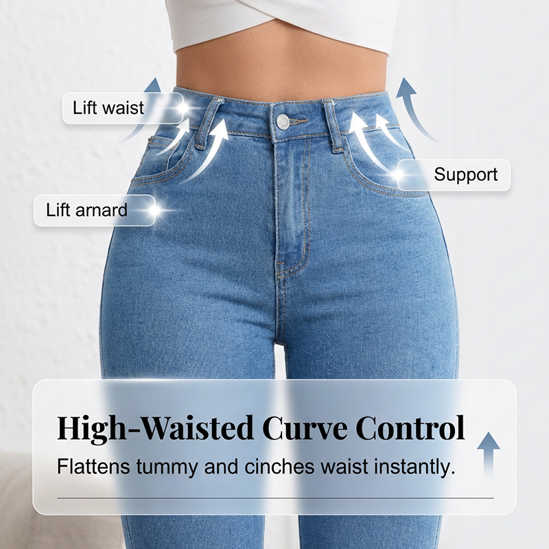 💎 50% DE RÉDUCTION ! 💎 Jean Évasé Stretch Taille Haute pour Femme – Effet Push-Up, Tissu 4 Sens & Silhouette Allongée