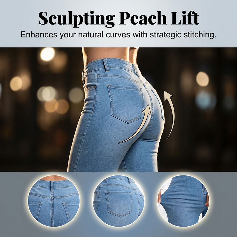💎 50% DE RÉDUCTION ! 💎 Jean Évasé Stretch Taille Haute pour Femme – Effet Push-Up, Tissu 4 Sens & Silhouette Allongée