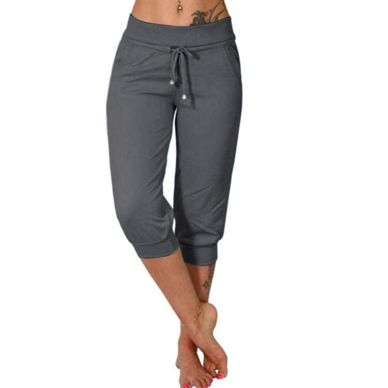 💎 54% DE RÉDUCTION ! 💎 Pantalon de Jogging 3/4 Taille Haute – Coupe Slim, Cordon Ajustable & Poches Pratiques (6 Couleurs, S–3XL) 👖🌸