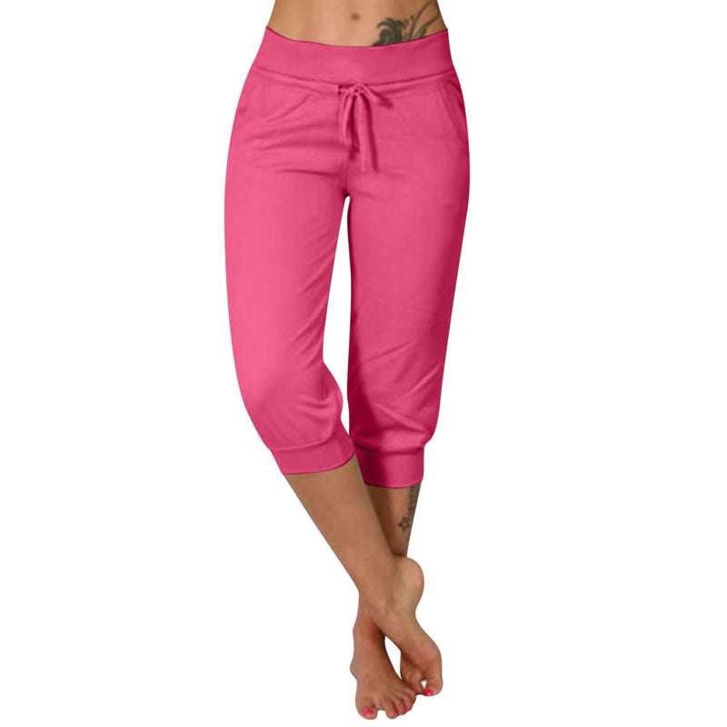 💎 54% DE RÉDUCTION ! 💎 Pantalon de Jogging 3/4 Taille Haute – Coupe Slim, Cordon Ajustable & Poches Pratiques (6 Couleurs, S–3XL) 👖🌸