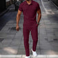 Ensemble homme composé d'un haut à manches courtes en maille gaufrée et d'un pantalon