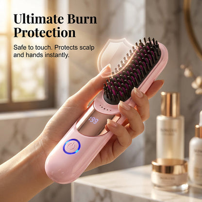 ✨56% DE RÉDUCTION! ✨Peigne lissant ionique anti-brûlure à 3 températures
