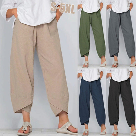 💎 -60% SUR LE PANTALON FEMME COTON & LIN ! 💎 Coupe Large, Taille Élastiquée & Respirant pour un Été Stylé