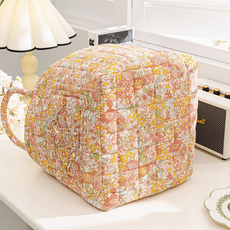 🌸 Panier de rangement portable en tissu floral : élégance vintage et praticité combinées ! 🌟