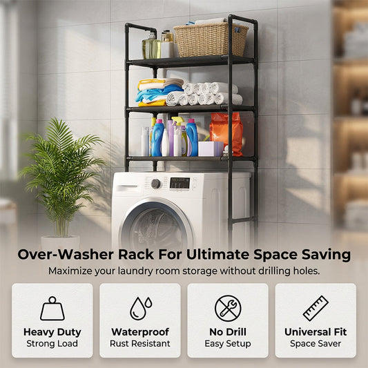 🛁🔥 Étagère de rangement sans perçage salle de bain buanderie fixation adhésive gain de place installation ultra simple ✨