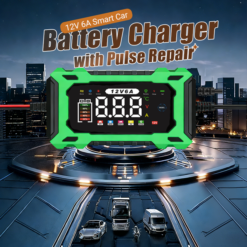 Chargeur de batterie de voiture intelligent 12 V 6 A avec fonction de réparation par impulsions