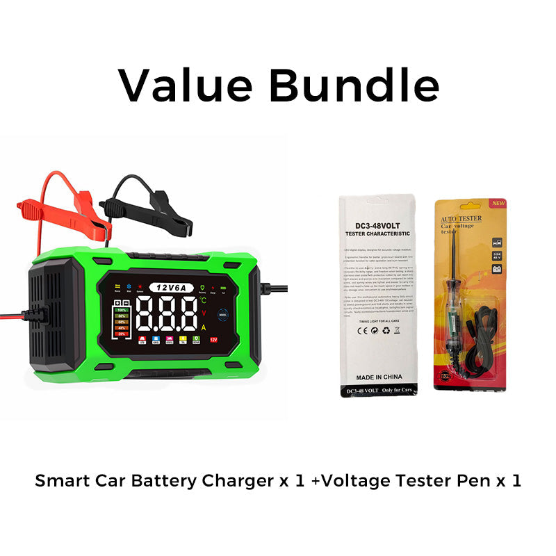 Chargeur de batterie de voiture intelligent 12 V 6 A avec fonction de réparation par impulsions