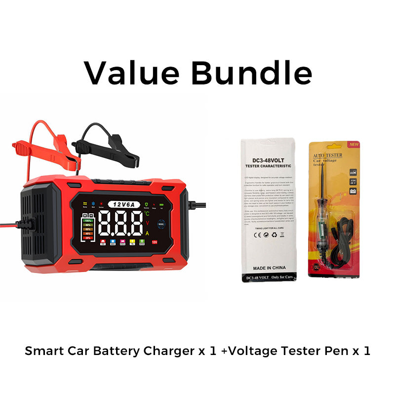 Chargeur de batterie de voiture intelligent 12 V 6 A avec fonction de réparation par impulsions
