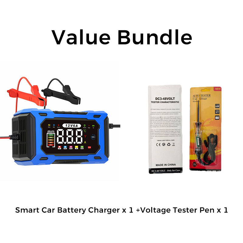 Chargeur de batterie de voiture intelligent 12 V 6 A avec fonction de réparation par impulsions