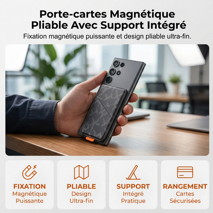 Porte-cartes magnétique pliable