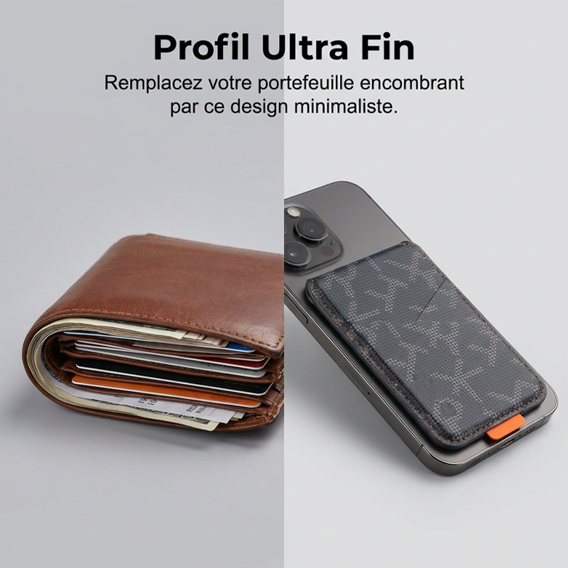 Porte-cartes magnétique pliable