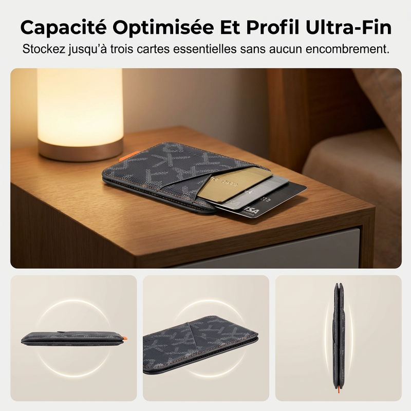 Porte-cartes magnétique pliable
