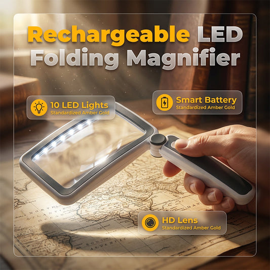 Laissez tomber vos lunettes de lecture ! 🧓Loupe pliante de poche avec lumière pour la lecture