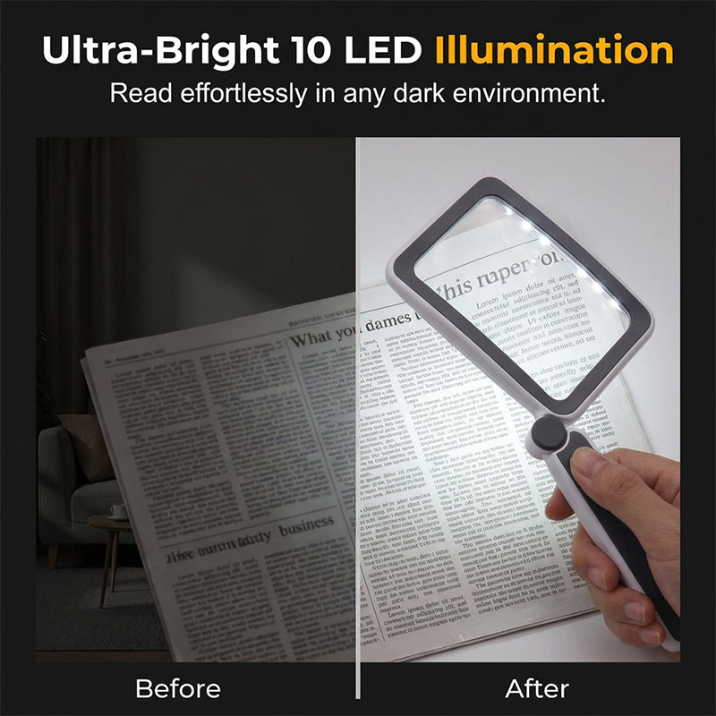 Laissez tomber vos lunettes de lecture ! 🧓Loupe pliante de poche avec lumière pour la lecture