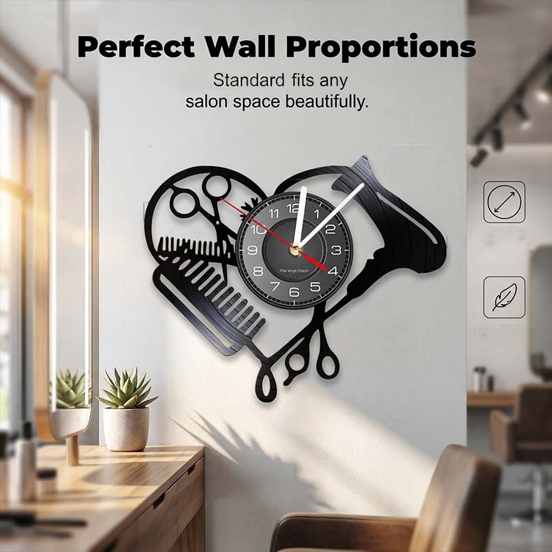 Creative Hairdressing Tools Silhouette Wall Clock