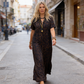 💞Nouveauté ! 60 % de réduction pour une durée limitée ! 👗Robe longue à col V et imprimé léopard pour femme ! 💎