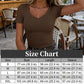 T-shirt basique à col en V et coupe ajustée pour femmes