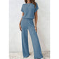 👗 PROMO LIMITÉE 50% DE RÉDUCTION ! ✨ Ensemble Maille Côtelée Femme – Haut & Pantalon Large, Confort Absolu 🌿