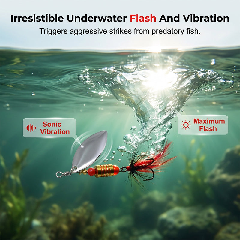 💐50% DE RÉDUCTION ! Leurre Spinnerbait Polyvalent – Eau Douce & Eau Salée, Résistant 🌊⚡【Offre Spéciale】