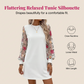 Robe à manches en maille brodée de fleurs pour femme