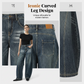 Jeans baril taille haute décontractés pour femme