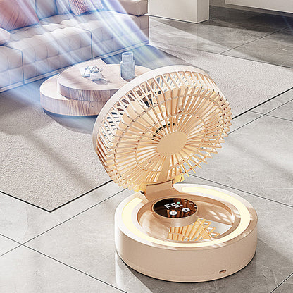 Ventilateur de bureau 3 en 1 avec miroir de maquillage et veilleuse
