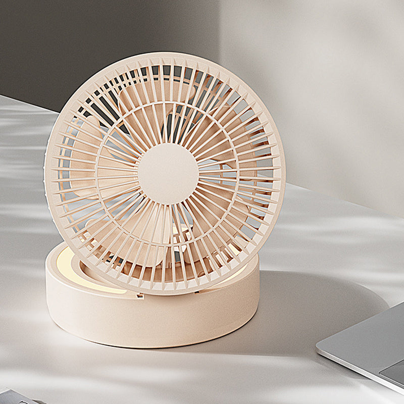 Ventilateur de bureau 3 en 1 avec miroir de maquillage et veilleuse