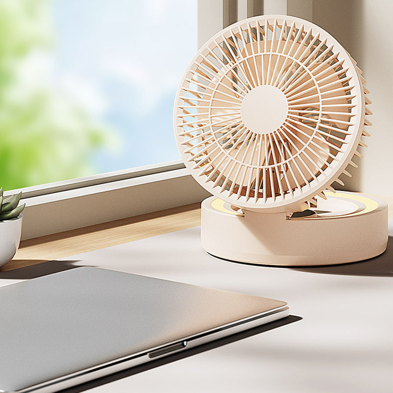Ventilateur de bureau 3 en 1 avec miroir de maquillage et veilleuse