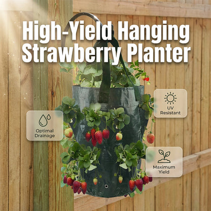 Sac de jardinière de fraises suspendu avec poches latérales