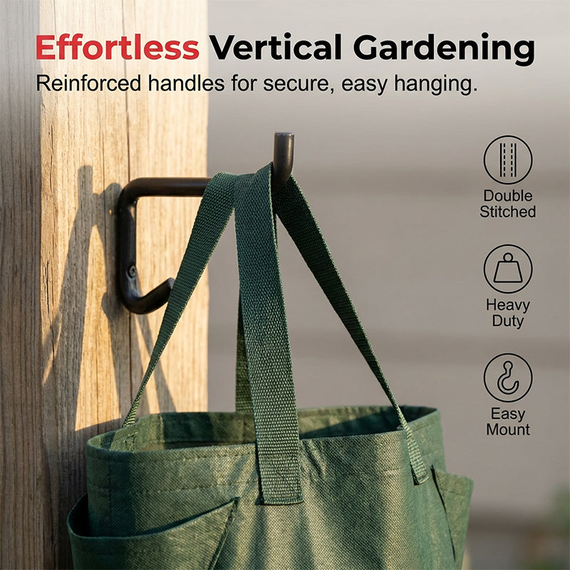 Sac de jardinière de fraises suspendu avec poches latérales