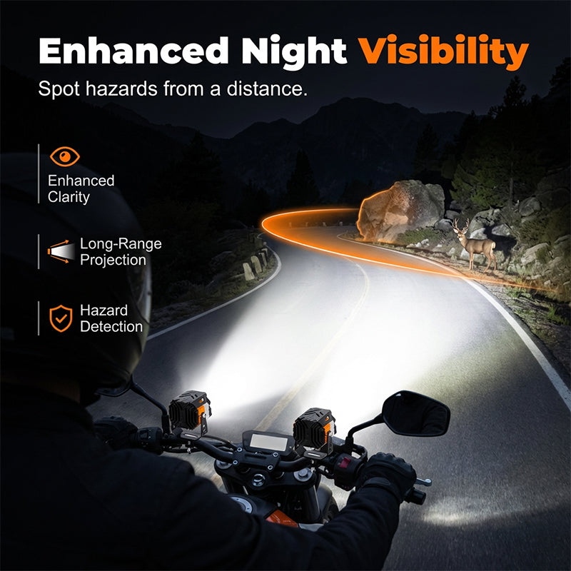Projecteur LED universel haute performance pour moto